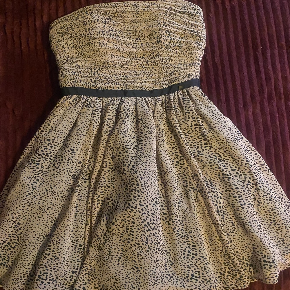 Guess Animal Print Strapless Dressvestido guess talla S